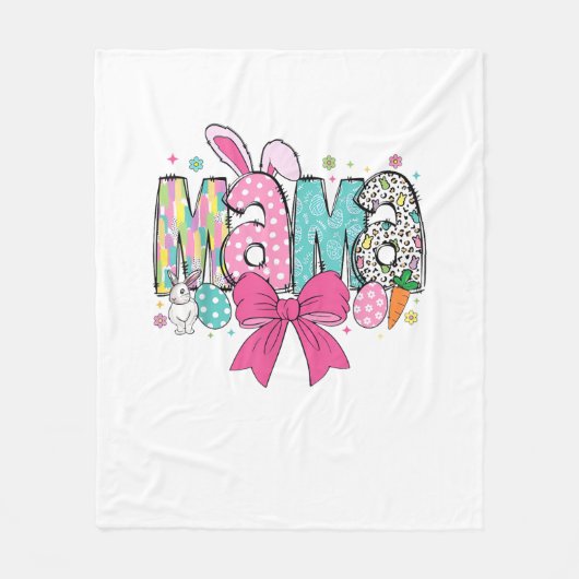 Mama Mini Easter Matching Mama Bunny Easter Day T- フリースブランケット (正面)