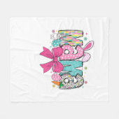 Mama Mini Easter Matching Mama Bunny Easter Day T- フリースブランケット (正面(横))