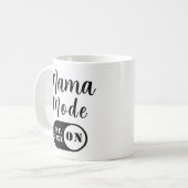 Mama Mode ON, Est Year Custom Mom Coffee Mug コーヒーマグカップ (正面左)