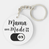 Mama Mode ON Keepsake, Est Year Custom Mom  キーホルダー (裏面)