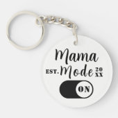 Mama Mode ON Keepsake, Est Year Custom Mom  キーホルダー (正面)