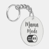 Mama Mode ON Keychain, Est Year Custom Mom Keyring キーホルダー (正面左)