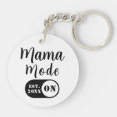 Mama Mode ON Keychain, Est Year Custom Mom Keyring キーホルダー (裏面)
