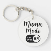 Mama Mode ON Keychain, Est Year Custom Mom Keyring キーホルダー (正面)