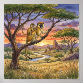 Mama Monkey and Baby Nursery ポスター (正面)