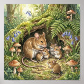 Mama Mouse and Her Adorable Babies Nursery ポスター (正面)