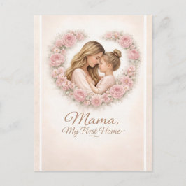 Mama — My First Home | 母と娘のフラワートラベルマグ ポストカード