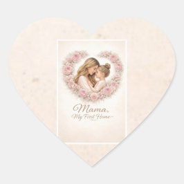 Mama — My First Home | Mother & Daughter Floral Tr ハートシール