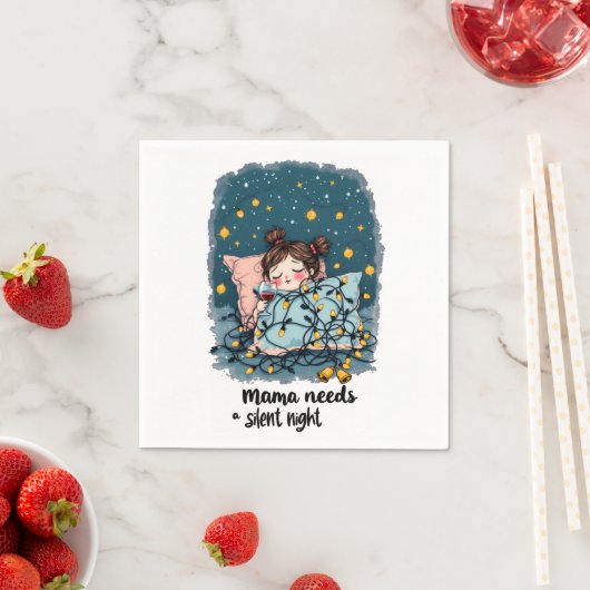 Mama Needs a Silent Night スタンダードカクテルナプキン (インサイチュ)