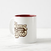 Mama Needs Coffee – レトロ ツートーンマグカップ (正面左)