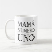 Mamá Número Unoのモダンで幾何学的なタイポグラフィ コーヒーマグカップ (左)