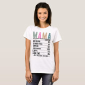 Mama Nutrition Facts Tシャツ (正面フル)