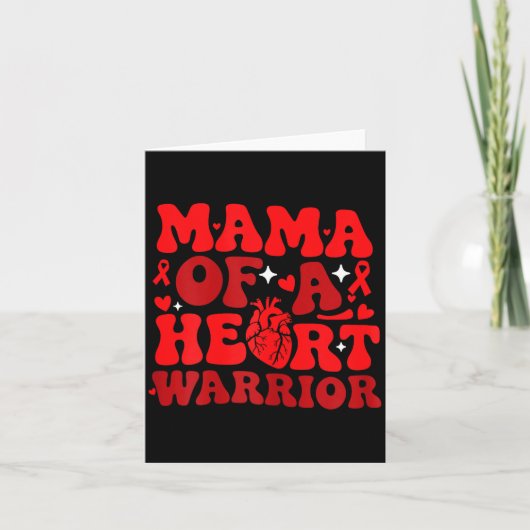 Mama Of A Heart Warrior Chd Awareness Heart Diseas カード (正面)