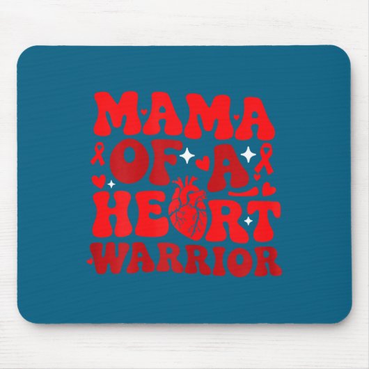 Mama Of A Heart Warrior Chd Awareness Heart Diseas マウスパッド (正面)