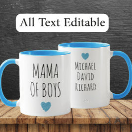 Mama of Boys Custom Names - Heartfelt Gift for Mom マグカップ