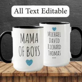 Mama of Boys Custom Names - Heartfelt Gift for Mom マグカップ