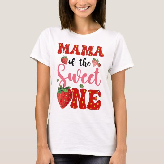 Mama Of Sweet One Strawberry Frist 1th Birthday Gi Tシャツ (正面)