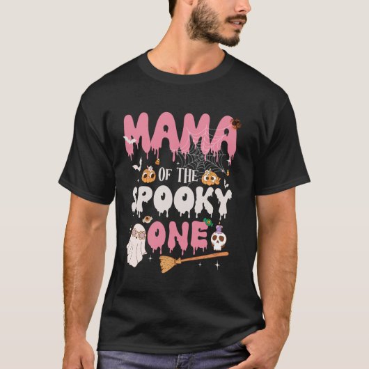 Mama of the 不気味 One Girl 1st Birthday Halloween Tシャツ (正面)