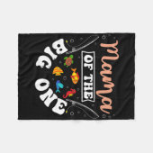 Mama Of The Big One Fishing Birthday Party Bday Ce フリースブランケット (正面(横))