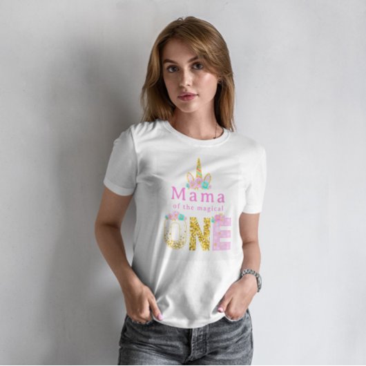 Mama of the Magical One Unicorn 1st Birthday Tシャツ