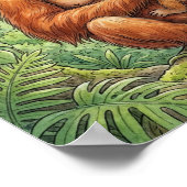 Mama Orangutan and Baby Nursery ポスター (角)