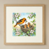 Mama Oriole and Chicks Nursery ポスター