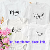 Mama Papa Mini matching baby t-shirts for dad, mom ベビーボディスーツ