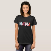 Mama Patchwork Letters Shirt – かわいいハートデザイン Tシャツ (正面フル)