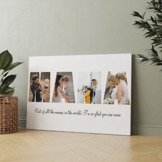 Mama Photo Collage 4写真 |母の日の贈り物 キャンバスプリント