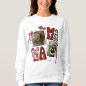 Mama Photo Collage Coquette Leopard Bow Sweatshirt スウェットシャツ (正面)