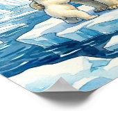 Mama Polar Bear and Cub Nursery ポスター (角)