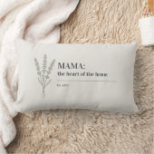 Mama Quote Heart of the Home Minimalist ランバークッション (ブランケット)