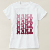 Mama Retro Lettering, Wavy Text, Mother's Day Tシャツ (デザイン正面)