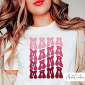 Mama Retro Lettering, Wavy Text, Mother's Day Tシャツ