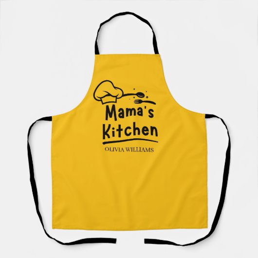 Mama’s Kitchen Lady Chef Personalized エプロン (正面)