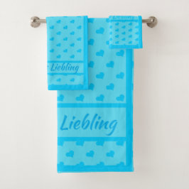 Mama`s Liebling blauen Herzen Jungen バスタオルセット