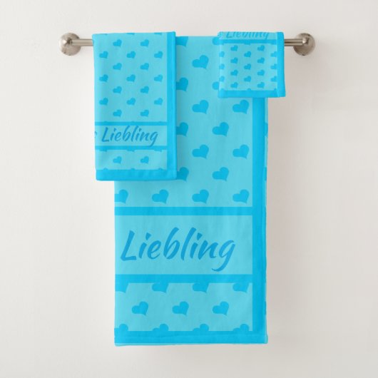 Mama`s Liebling blauen Herzen Jungen バスタオルセット (インサイチュ)