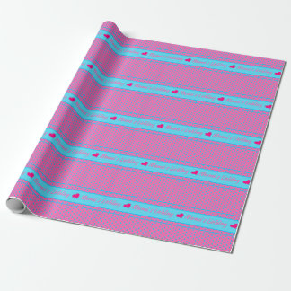 Mama`s Liebling Rosa blaue Herzen ラッピングペーパー