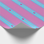 Mama`s Liebling Rosa blaue Herzen ラッピングペーパー (角)