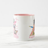 Mama Saurus Happy Mother's Day写真パーソナライズされた ツートーンマグカップ (中央)