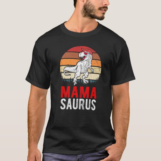 Mama Saurus Vintage Dinosaurs Dinosaurs Tシャツ (正面)
