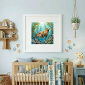 Mama Sea Lion and Pup Nursery ポスター