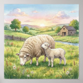 Mama Sheep and Lamb Nursery ポスター (正面)