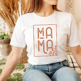 Mama Shirt Leopard Print Mom Graphic Tee for Moms Tシャツ