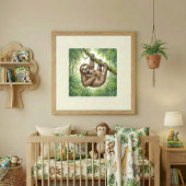 Mama Sloth and Baby Nursery ポスター