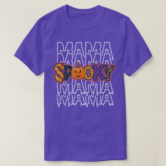 Mama Spooky Tee,Mommy Spooky Tee,Spooky Season Hal Tシャツ (デザイン正面)