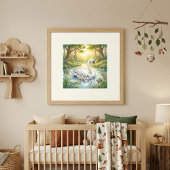 Mama Swan and Cygnets Nursery ポスター