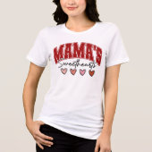 Mama Sweethearts – Cute Pink Hearts Valentine’s  トライブレンドＴシャツ (正面)