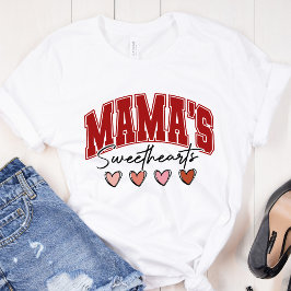 Mama Sweethearts – Cute Pink Hearts Valentine’s  トライブレンドＴシャツ