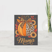 Mama Thanksgiving Leopard Pumpkin Sunflower Coquet カード (正面)